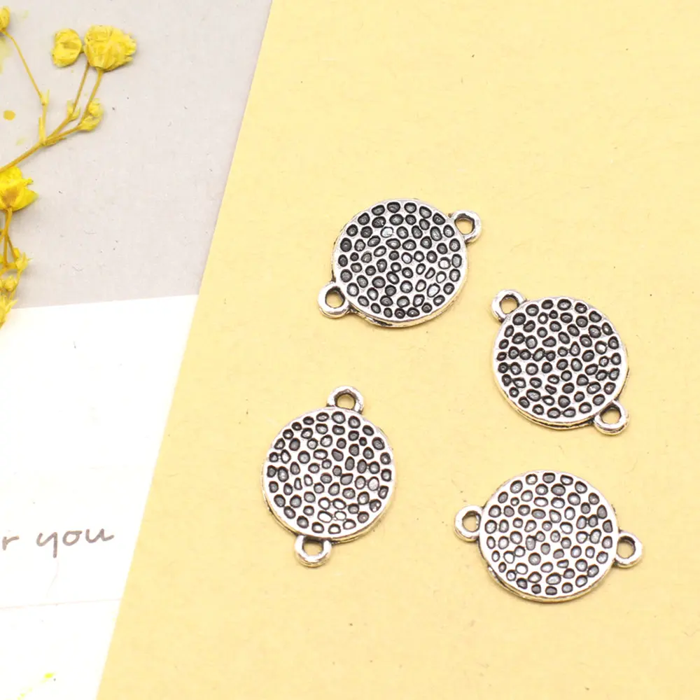 Trendy Jewelry For Crafts Connector Circle Antique Silver Color Men Pendant 12x17mm 20pcs