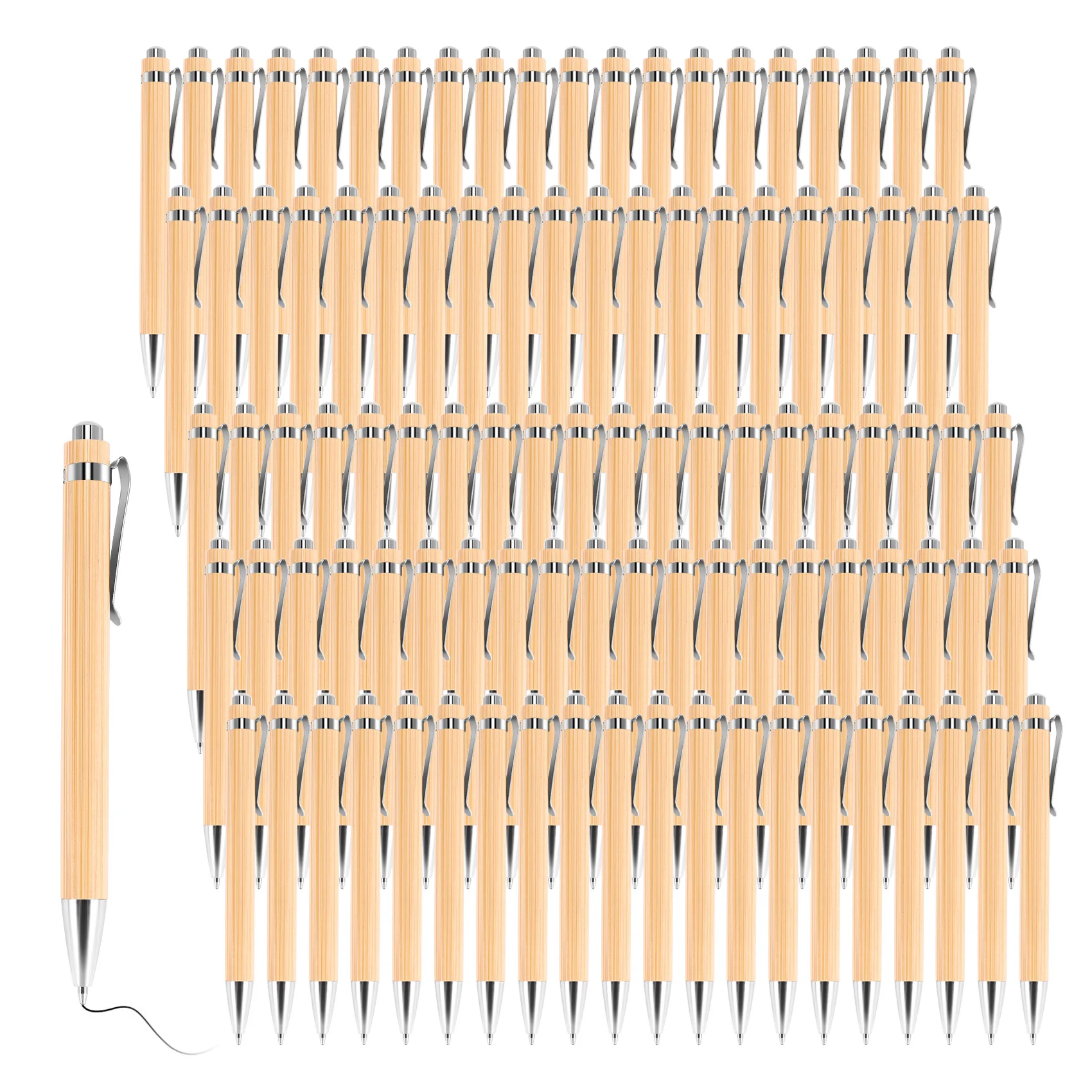 

100 шт./партия, бамбуковые шариковые ручки