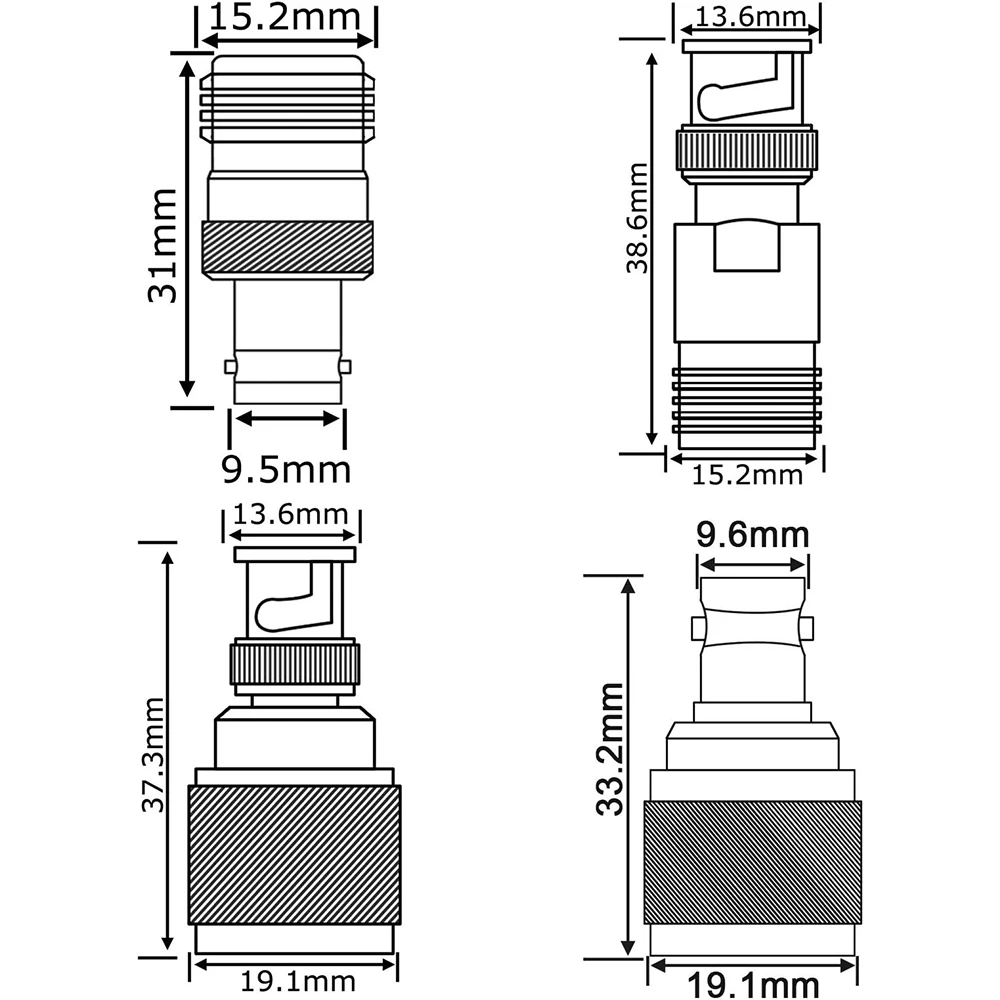 N Typ zu bnc Stecker Buchse Adapter q9 bnc zu n Buchse Stecker gerade Koaxial HF Kupferst ecker – Detail 2