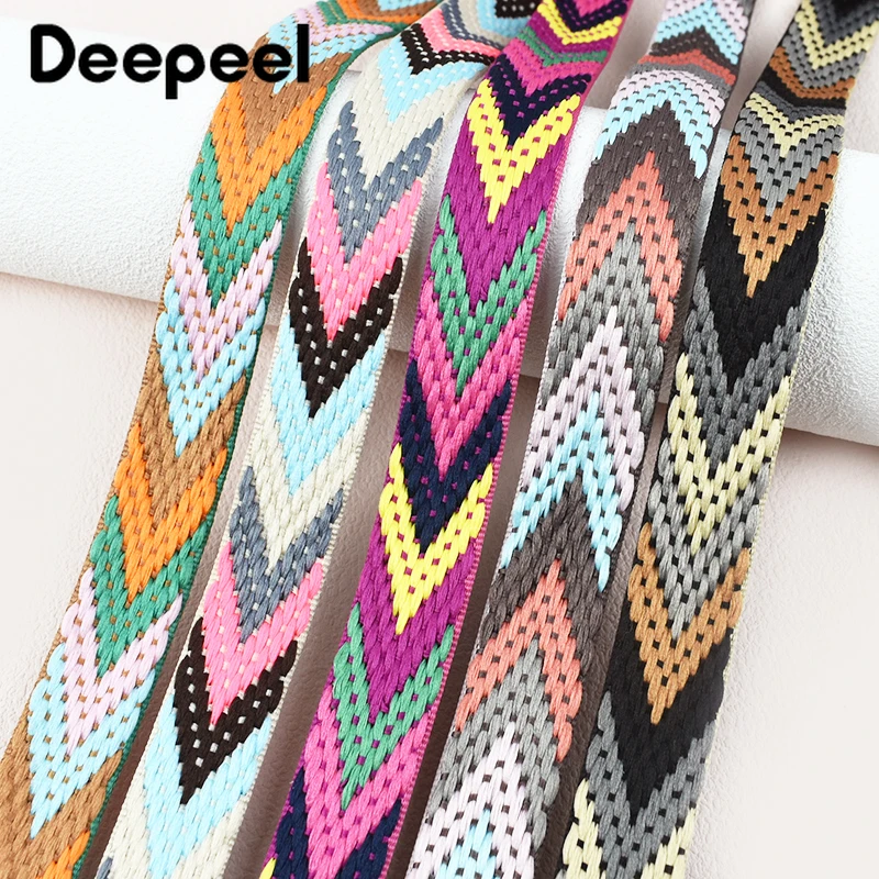 

Deepeel 22mm Colored Jacquard Webbing Satin Ribbon Backpack Strap Pet Tape Shoes Clothes DIY Sewing Accessories,5/10Meters