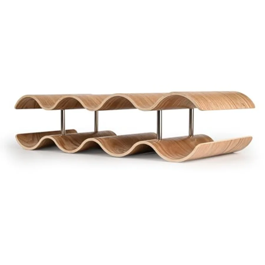 

Countertop Wine Rack Freestanding Wine Holder Stand Wooden Wine Storage Rack Wavy Wine Organizer for Cabinet Pantry Home Kitche