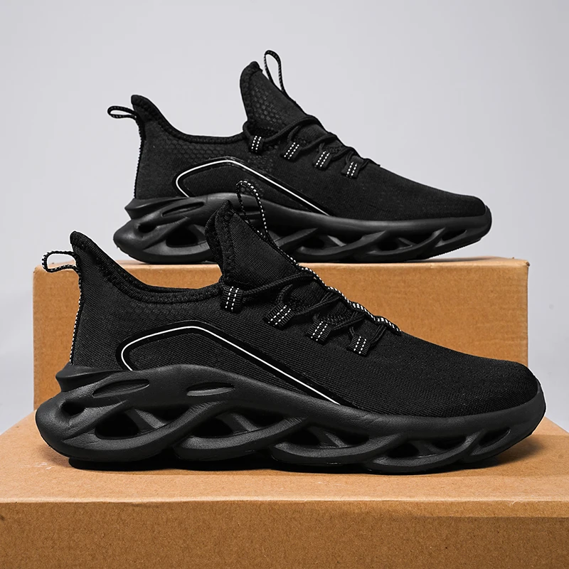 

Мужская повседневная спортивная обувь, дышащие легкие кроссовки, уличные сетчатые черные кроссовки, спортивная обувь для бега, тенниса, прогулочной обуви