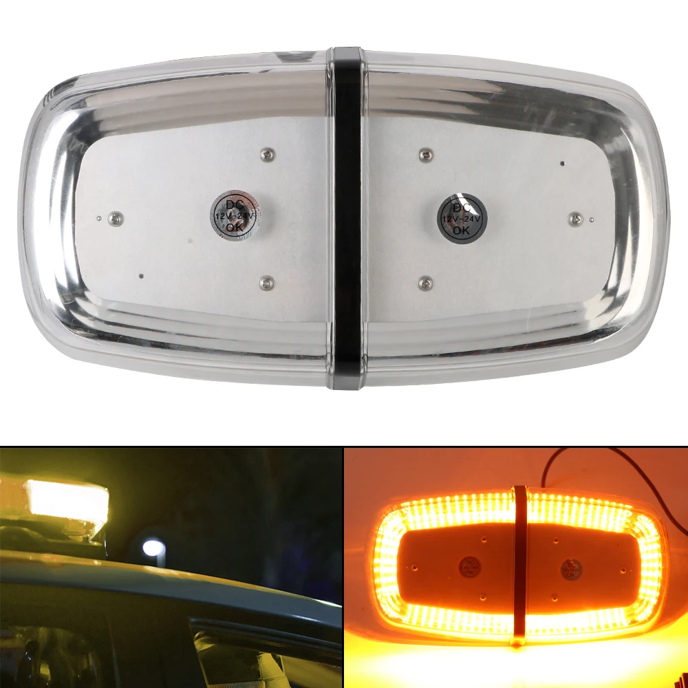 

Emergency Hazard Warning Lamp Roof Top Strobe Lights 72 LED Safety Flashing LED Mini Bar Strobe Light for Truck Amber