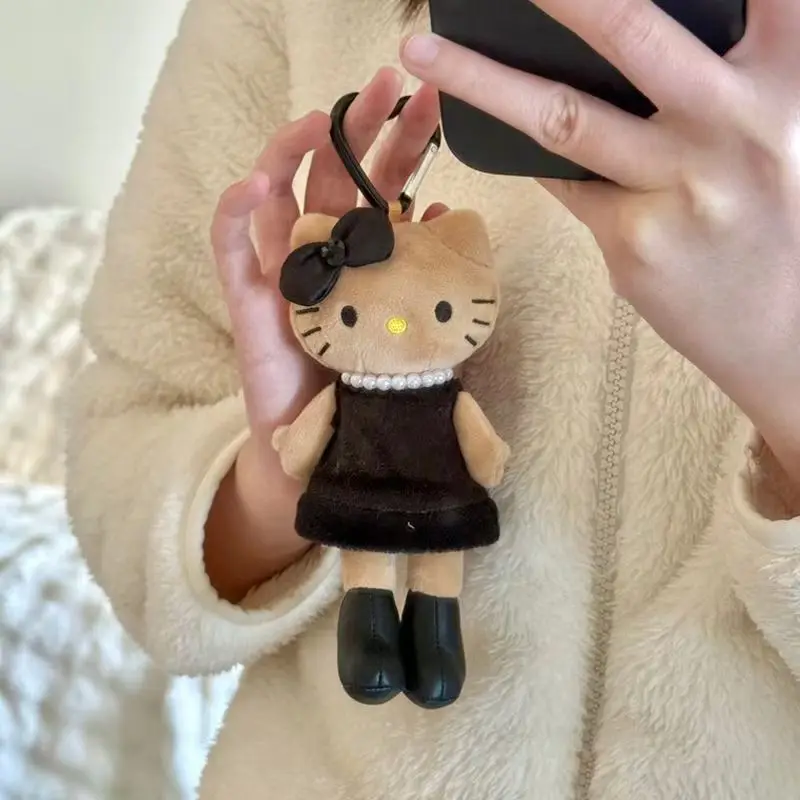 Hello Kitty 15 cm Leopardzi Wzór Długie Nogi Kt Pluszowy Wisiorek Anime Sanrio Dziewczęce Serce Śliczny Pluszowy Brelok Prezent dla Dziewczynek