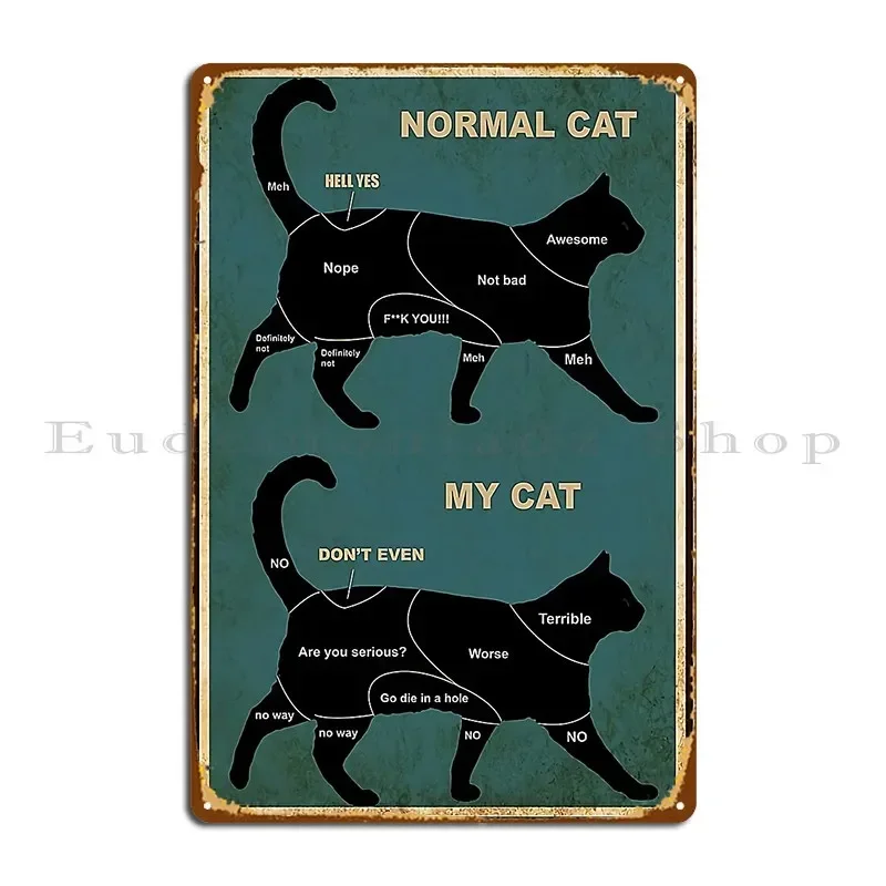 Normal Cat My Cat Metal Plaque Poster Personalized Customized Pub Plates Club Wall Cave Tin Sign Poster