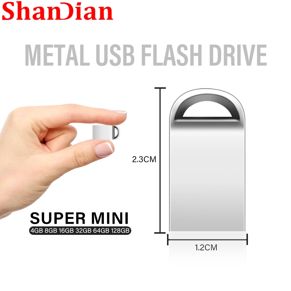 Super mini Metal U-disk flash drive usb flash drive 4GB 8GB 16GB 128GB WaterProof Tiny pen drive Memory Stick Storage Device