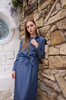AS  SS26 Lyocell light Denim pinstripe wrap shirt + dress matching set fashionable vitality women's outfit - Image 6