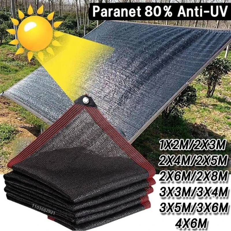 12PIN Black Sunshade Net Shading 75~80% Plant Greenhouse Cover Mesh Fence Privacy Screen Garden Sun Shed Outdoor Anti-UV