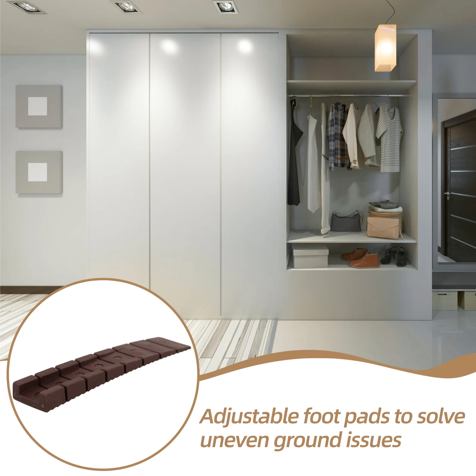 20 قطعة الحشوات التسوية للأثاث البلاستيك أسافين قابل للتعديل الطابق مستوي الجدول كرسي خزانة السدادات الحشوات أسافين ل #1