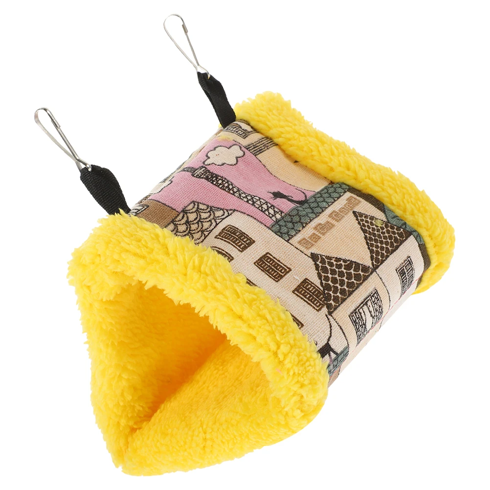 

Warm Bird Nest Hammock Parrot Bed Winter Thick Resting Small Animal Cage Sleeping House Pet Comfortable Triangle Bright Color
