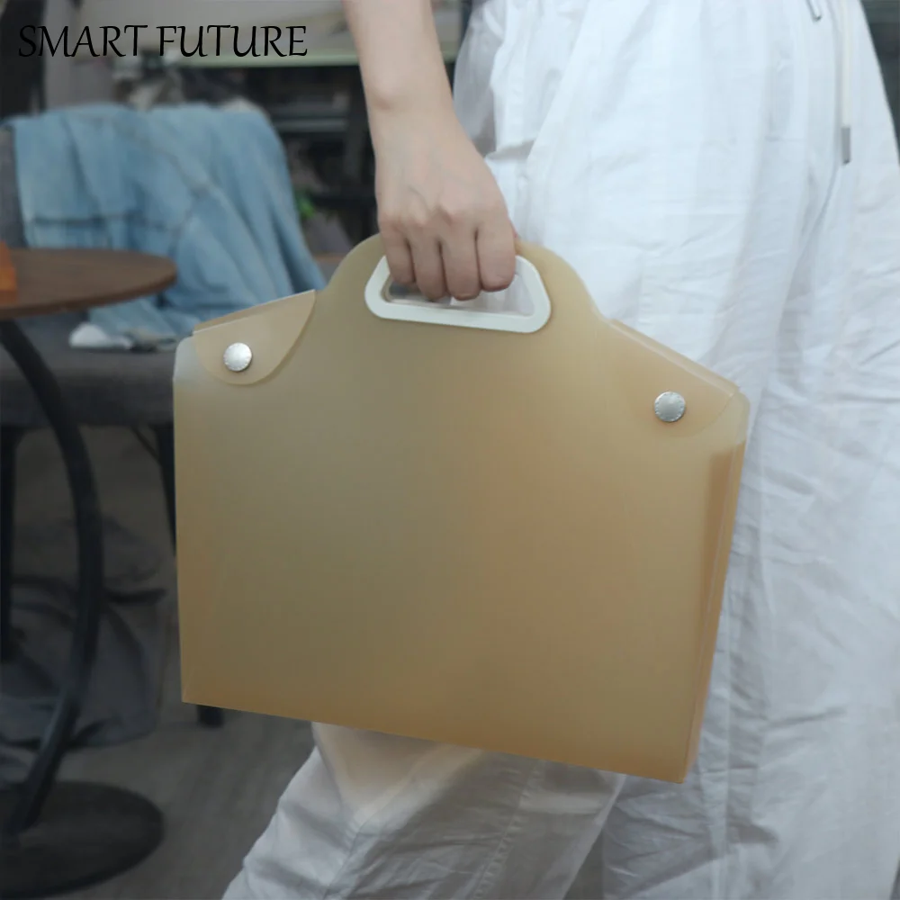 

Portable Organization Clear Project Folders Multicolor Reusable File Storage Bag Hand-carrying Large Capacity