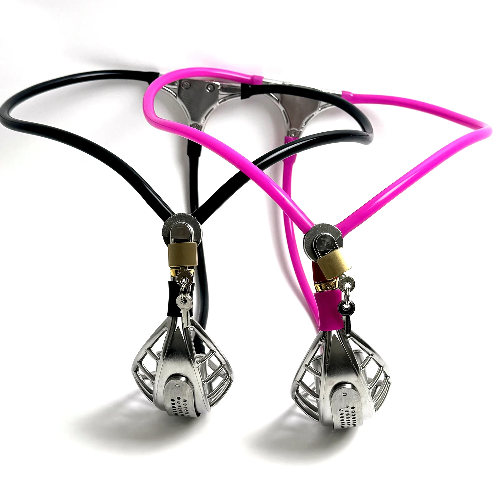 Invisible Male Stainless Steel Semi-Hollow Chastity Belt Device Underwear Lock Penis Rings BDSM Bondage Erotic Sex Toys for Men