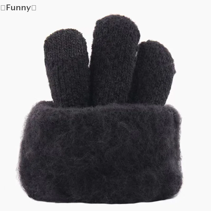 ómFunny ParqueHerbst und Winter gestrickte Wollhandschuhe, dick, warm, Radfahren, rutschfest, Fünf-Finger-Touchscreen-Handschuhe, Unisex