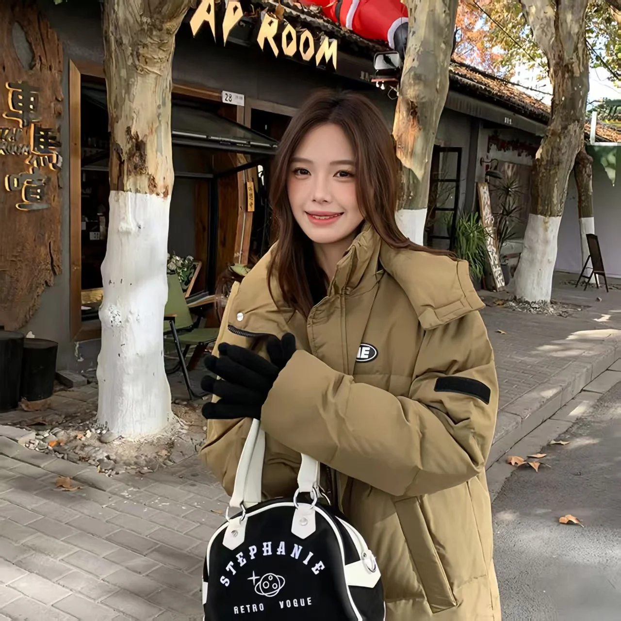 Chaqueta larga y gruesa de algodón para mujer, abrigo con capucha, ropa femenina, Corea, suelta, cremallera, nuevo, invierno, 2025