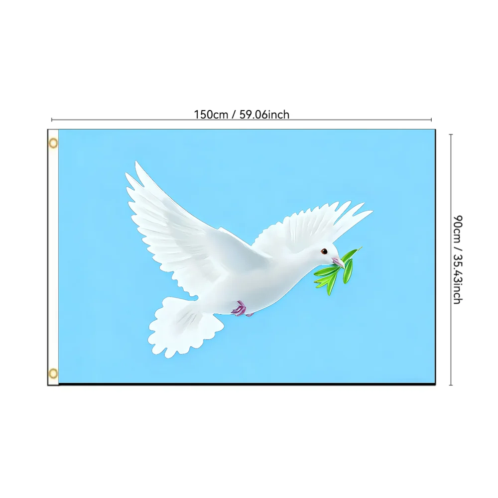 

White Dove of Peace Flag 2x3ft 3x5ft Polyester Banner for World Peace Events Indoor Outdoor Decor