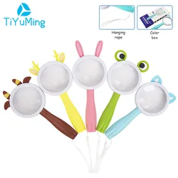 5x 10x HD Magnifying Glass Anti-Fall Handheld Magnifier Cartoon Animal Kindergarten Science Experiment Toys Children Gift