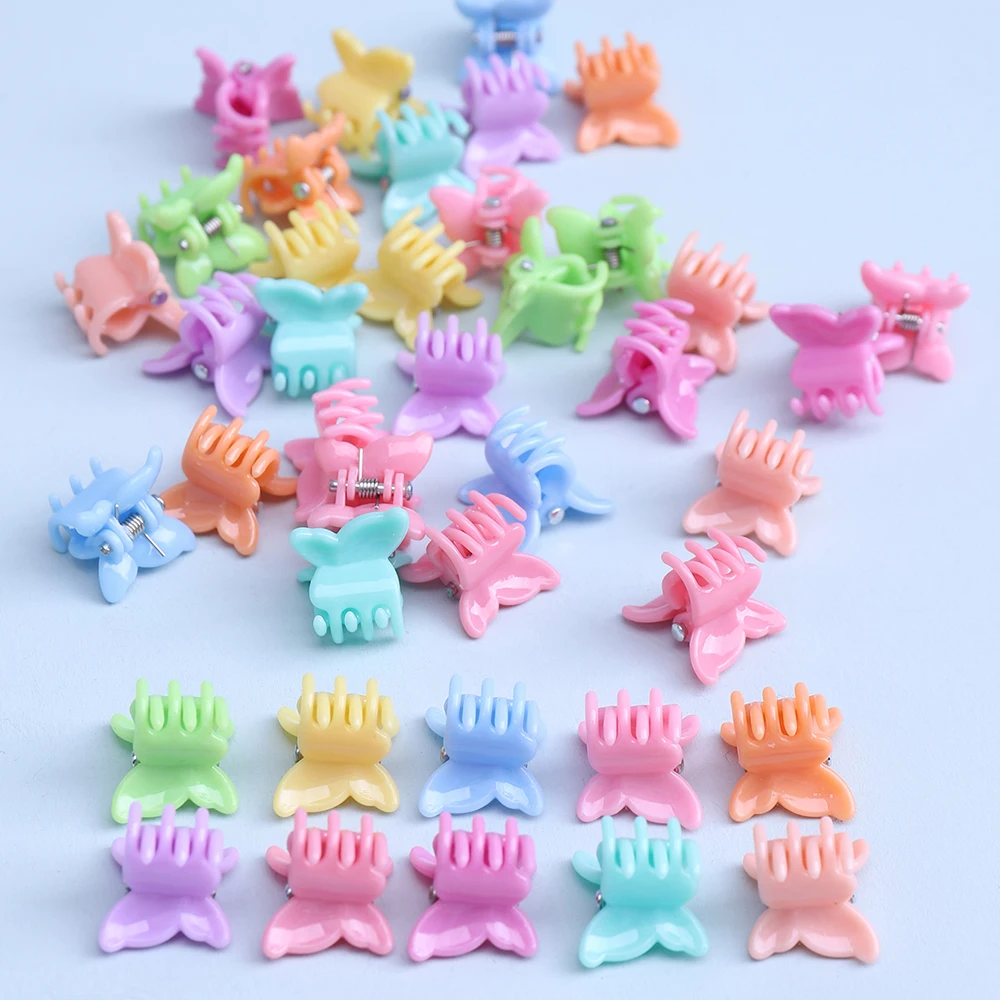 

40PCS Cute Crown Love Small Candy Color Hair Claw Crab Hair Clips Girls Childs Mini Cartoon Hair Clamps Baby Hair Accessories