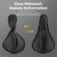 Ultra-Durable ROCKBROS Bike 3D Saddle Cover MTB Mountain Breathable Bicycle Seat Cushion Cover Thickened Elastic Comfortable Sad