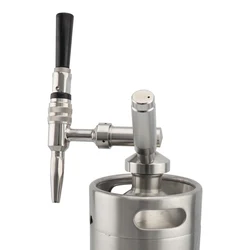 Beer Growler Spear Nitrogen Coffee Mini Keg Dispenser Tap Kit with Stout Creamer Faucet