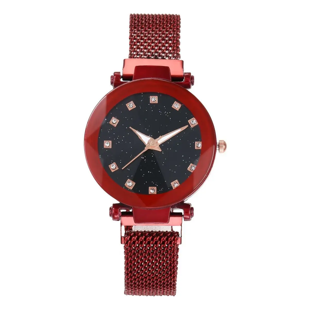 Student internet celebrity watch gift two-piece set quartz watch watch for girls fashion trend mesh belt rose gold student