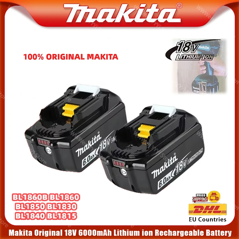 

6Ah/5Ah/3Ah 100% Original Makita 18V Battery BL1830B BL1850B BL1850 BL1840 BL1860 BL1815 Replacement Lithium Battery