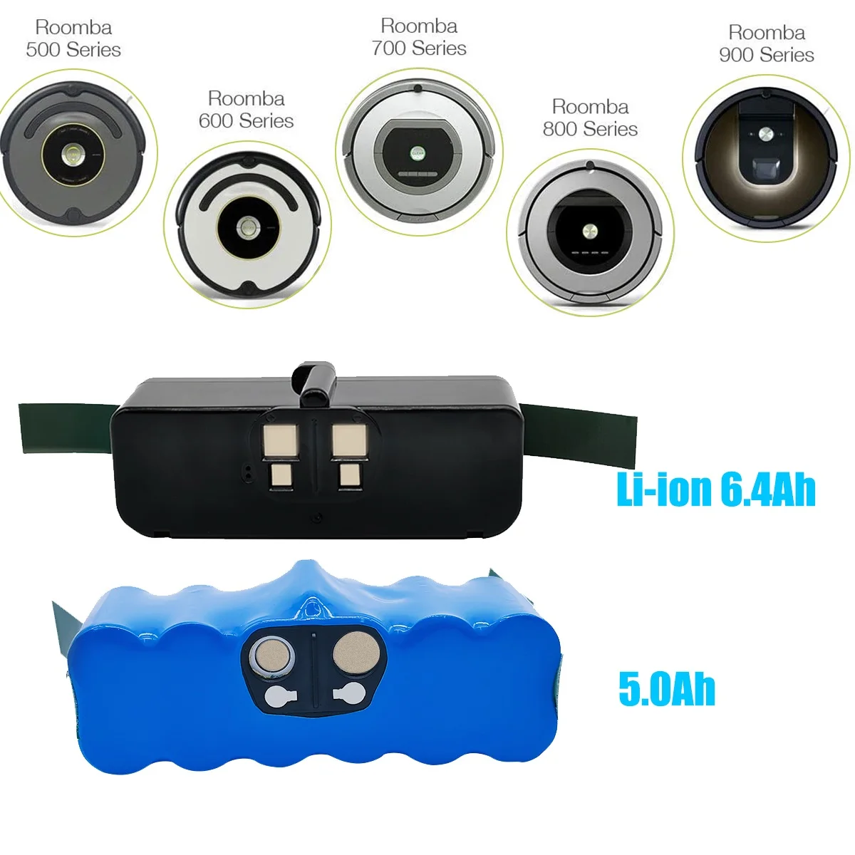 Для пылесоса iRobot Roomba 500, 6400 мА/ч, 14,4 В, 5000 мА/ч, батарея 600, 700, 800, 620 серии, для iRobot roomba 650, 770, 780, 580