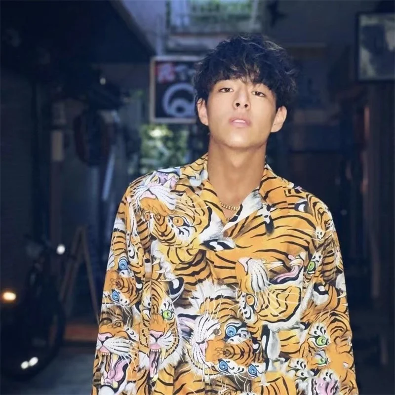 Autumn Winter Brand Clothing Hawaii Casual Loose Long Sleeve Shirt Trendy Mens Womens WACKO MARIA Shirt Cardigan