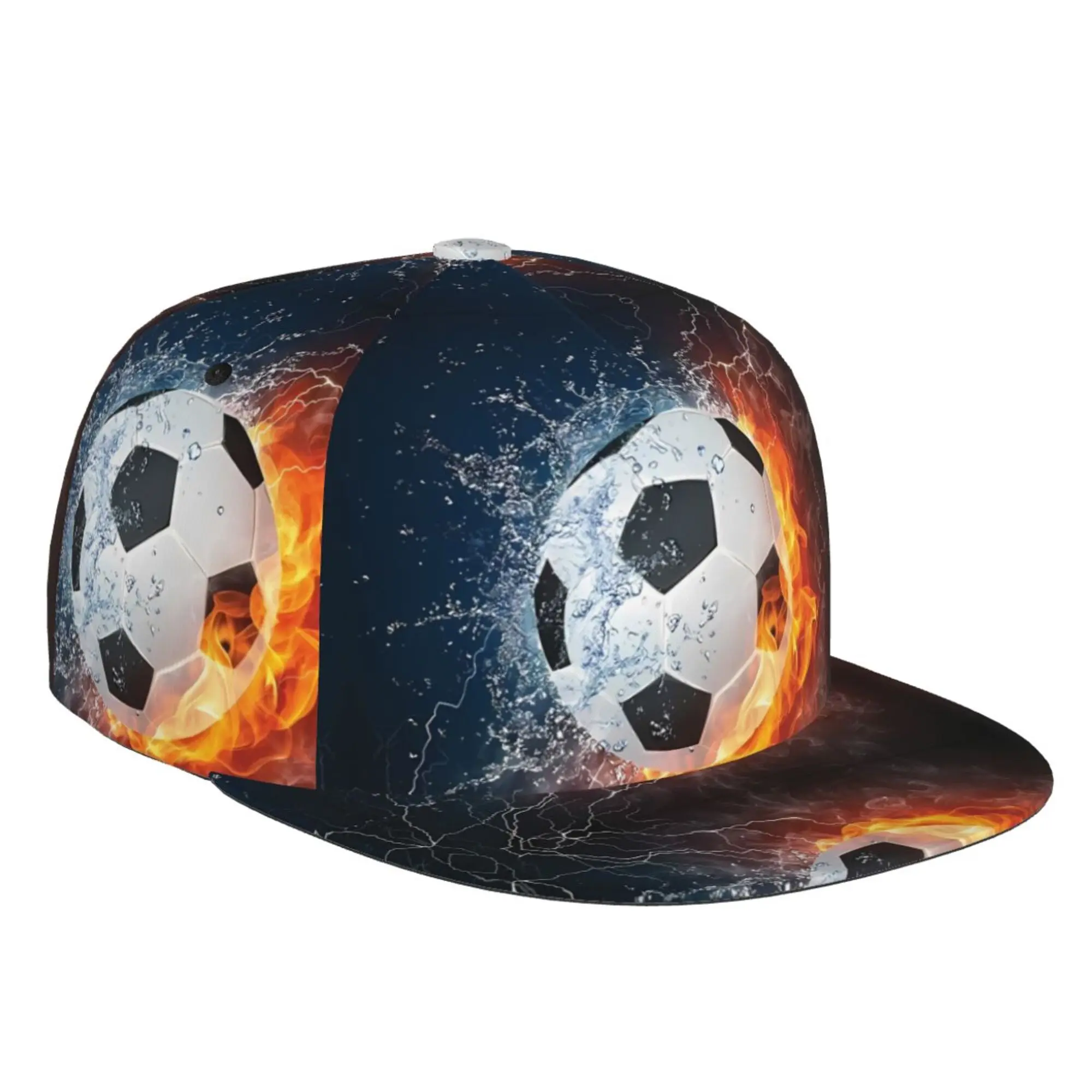 

Sports Soccer Football Snapback Hat Hip Hop Flat Bill Visor Cap Unisex Adult Teens Adjustable Baseball Print One Size Outdoor