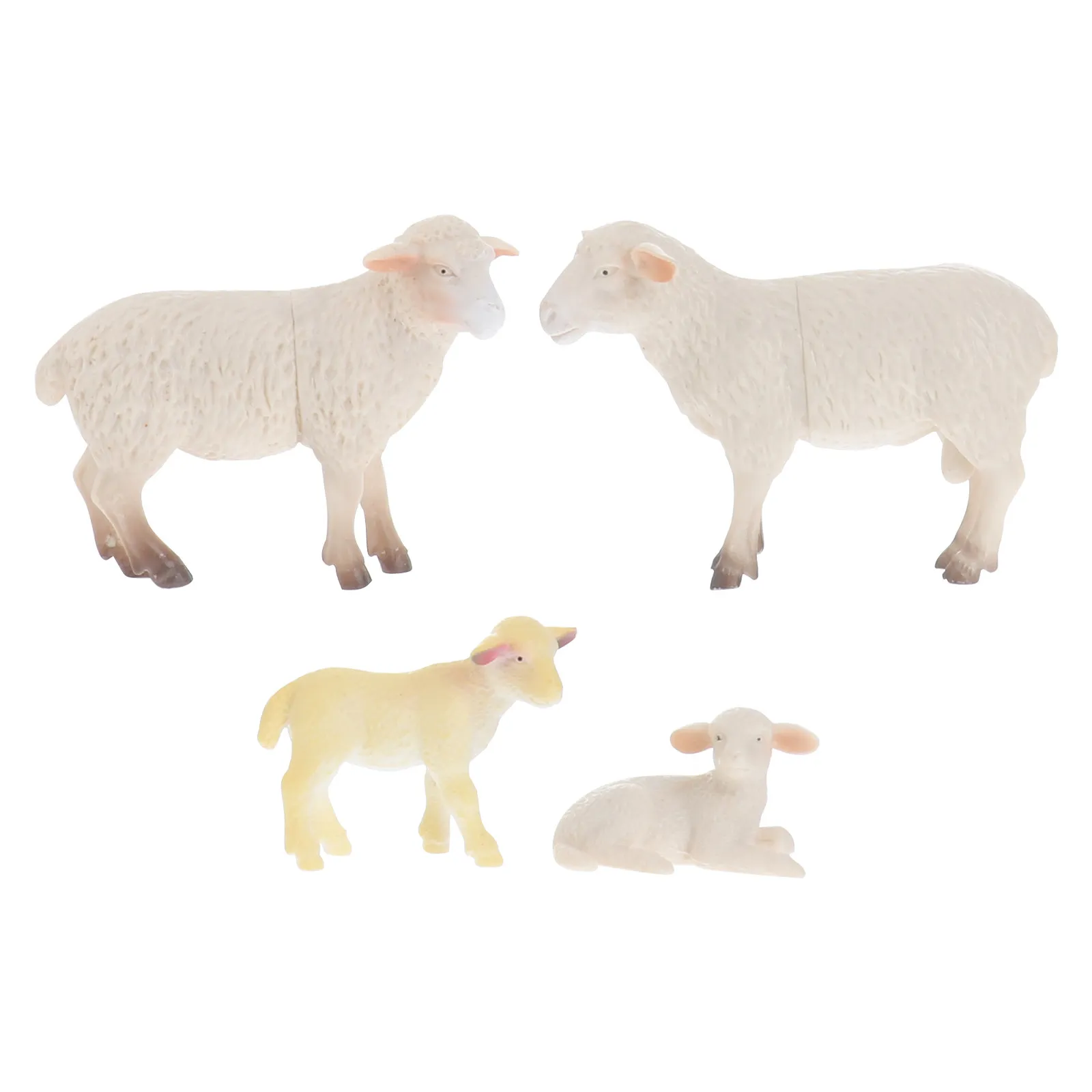 

4Pcs Sheep Animals Simulation Mini Family Set Educational Learning Plaything Kids Gift Decoration Sheep Animals Toy