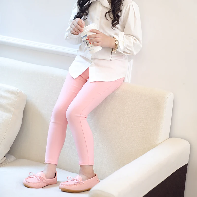 Girl Skinny Casual Pants Spring Autumn 2024 New Children Pencil Pants Skinny Leggings for Girls Kids Fashion Pants 3-12 Years