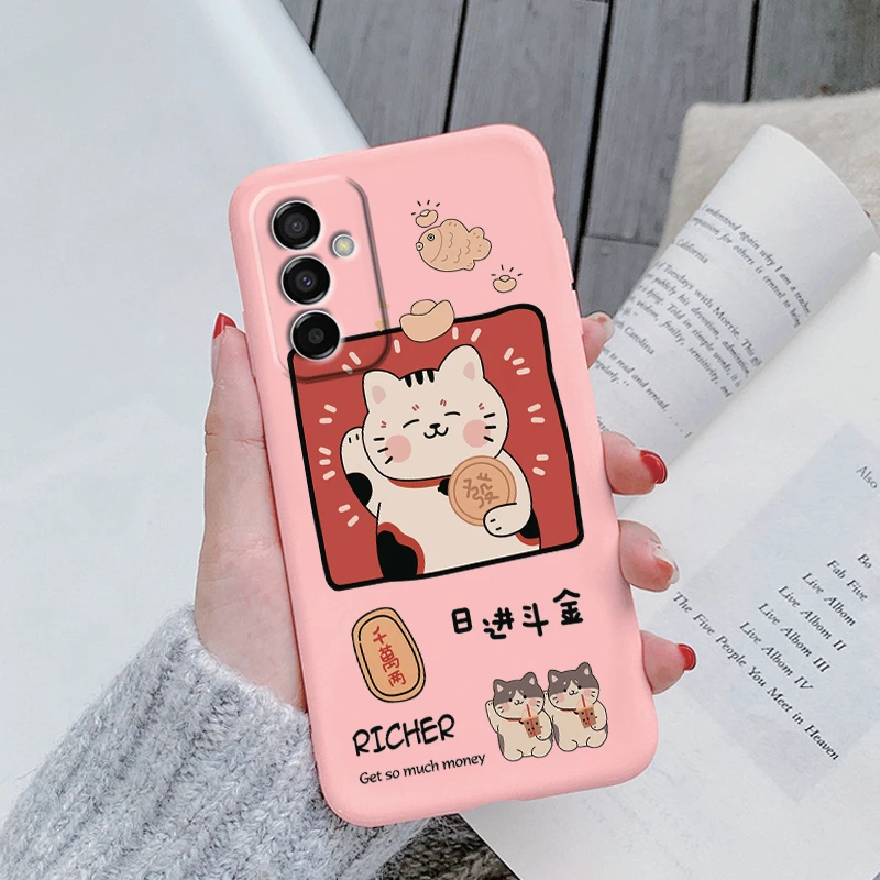 For Samsung Galaxy M23 5G F23 Phone Protective Couqe Silicone Back Cover For Samsung M23 Lovely Little Dinosaurs Owls Shell Bags