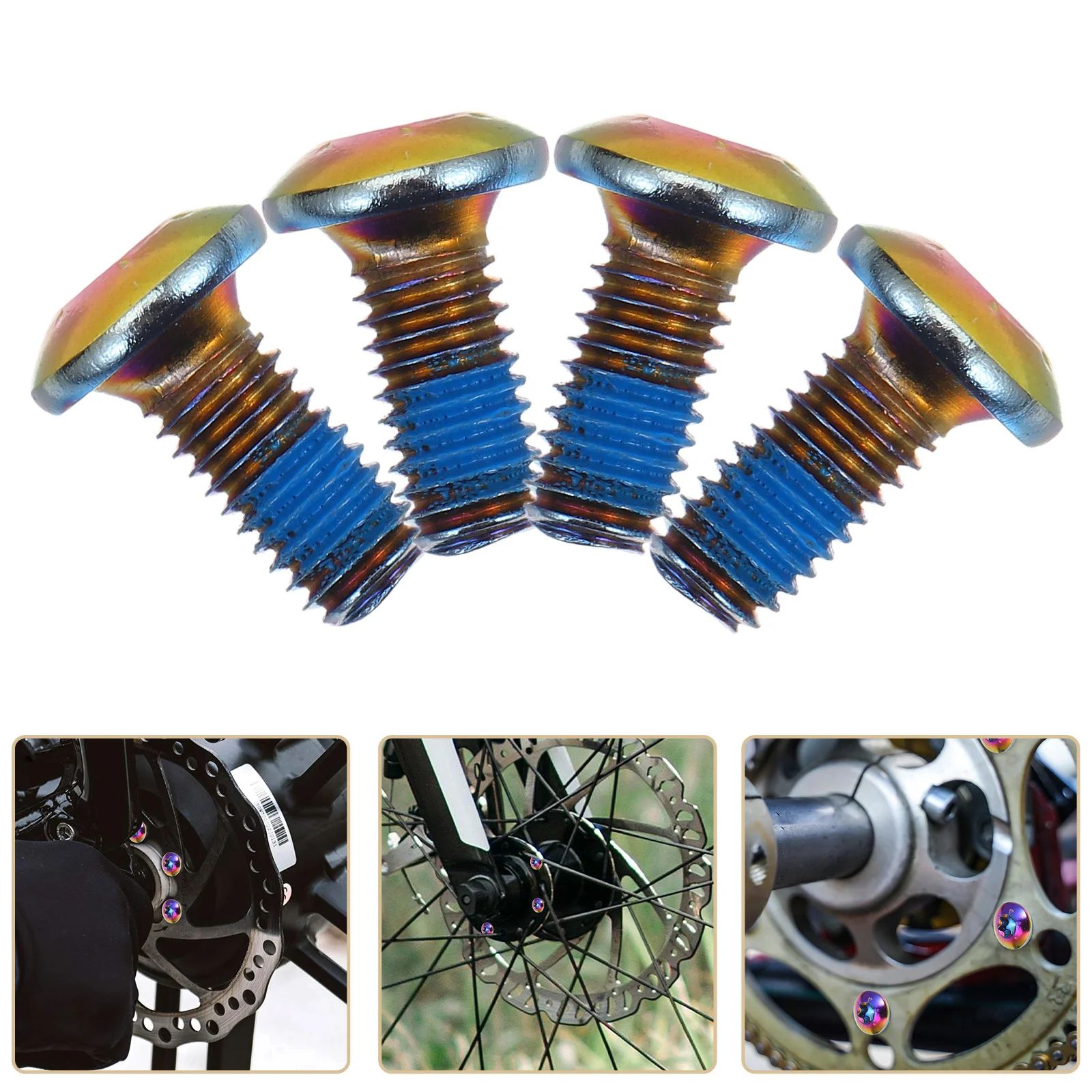 

12Pcs Titanium Steel Colored Bike Screw Disc Brake Fixing Bolts Rustproof Durable for Road E-Bike Disc Rotors