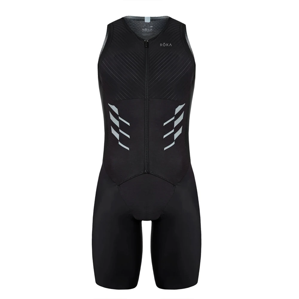 Summer ROKA Triathlon Suit Men\'s One Piece Bodysuit Short Sleeve Cycling Tights Skinsuit Ropa Ciclismo High Quality Bicycle Kit