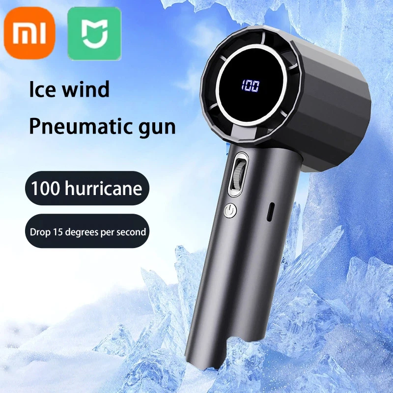 Ventilador Portátil Xiaomi, Ventilador Turbo de Mano, 100 Velocidades Ajustables, Recargable por USB, Mini Ventilador Personal para Viajes y Camping