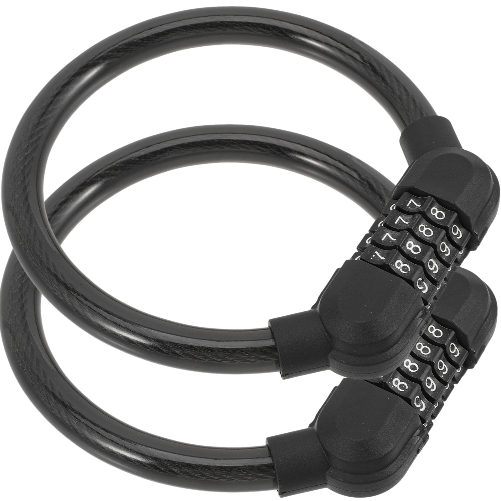 

2pcs Four- Password PVC Coated Steel Cable ABS Lock Head Keyless Motorcycle Bike Security Durable Anti-theft Outdoor Daily