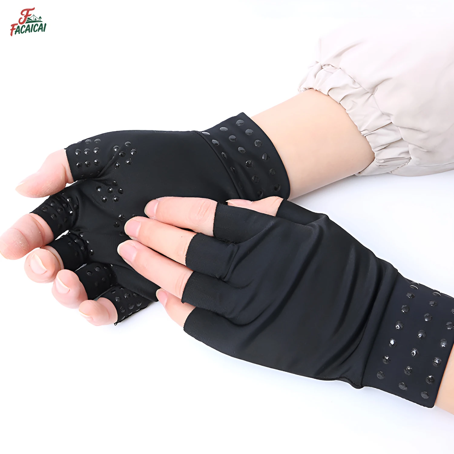 

Magnetic Gloves Compression Gloves Magnetic Anti-Arthritis Therapeutic Therapy Fingerless Hand Pain Arthritis Gloves