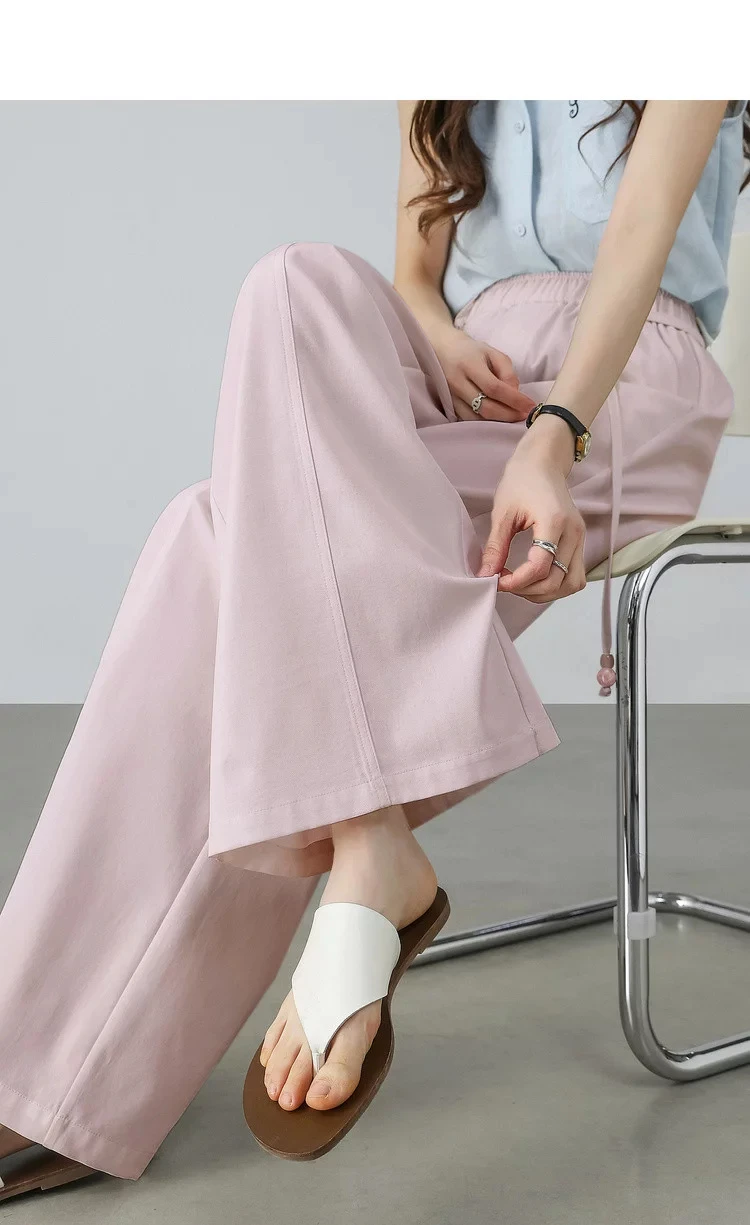SENTUBILA Damen Sonnenschutz-Hose mit geradem Bein 2026 Sommer Rosa Lässige Pendler-Schlankheitshose mit Gürtel 162KA4017 – Detail 12