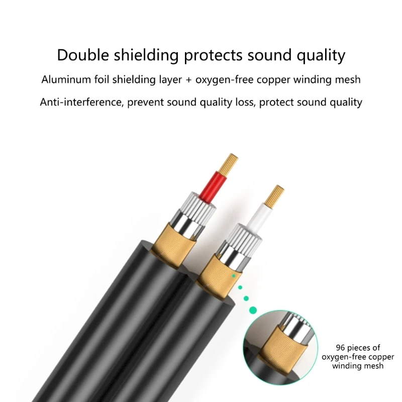 Stereo Double End 2RCA Cable Aux Cord Two End 2RCA Male Connectors Line