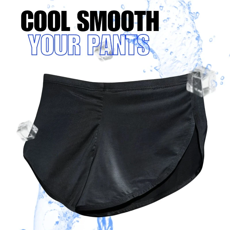 1 Piece Men's Cool Smooth Split Side Sleep Shorts, Ultra-Thin Breathable Soft Elastic Waistband Casual Daily Lounge Shorts