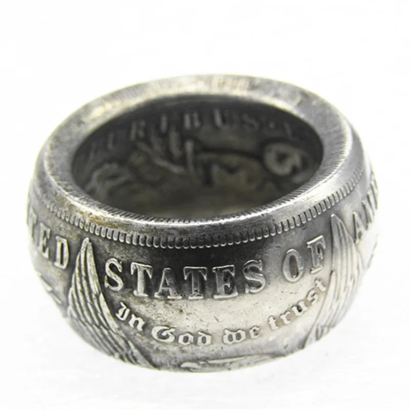 US 1879S 'eagle' Morgan Dollar Copper-nickel Alloy Coin Ring Handmade In Sizes 8-16