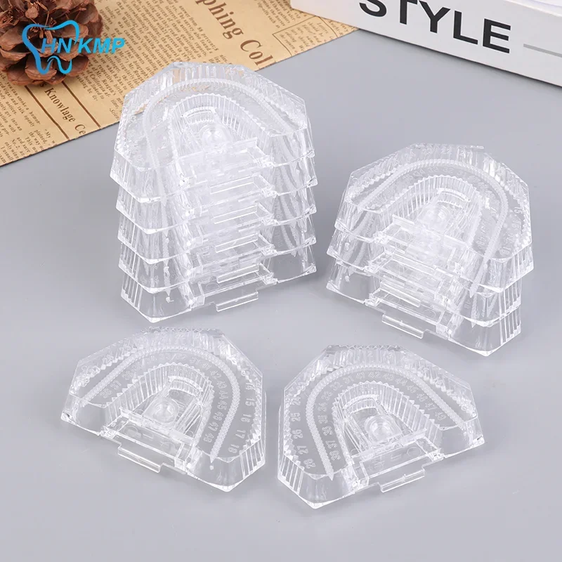 

10 Pcs Dental Transparent Disposable Mold Base Denture Tray Sectioned Base Kit For Dental Lab Tools Plastic Clear Base Box