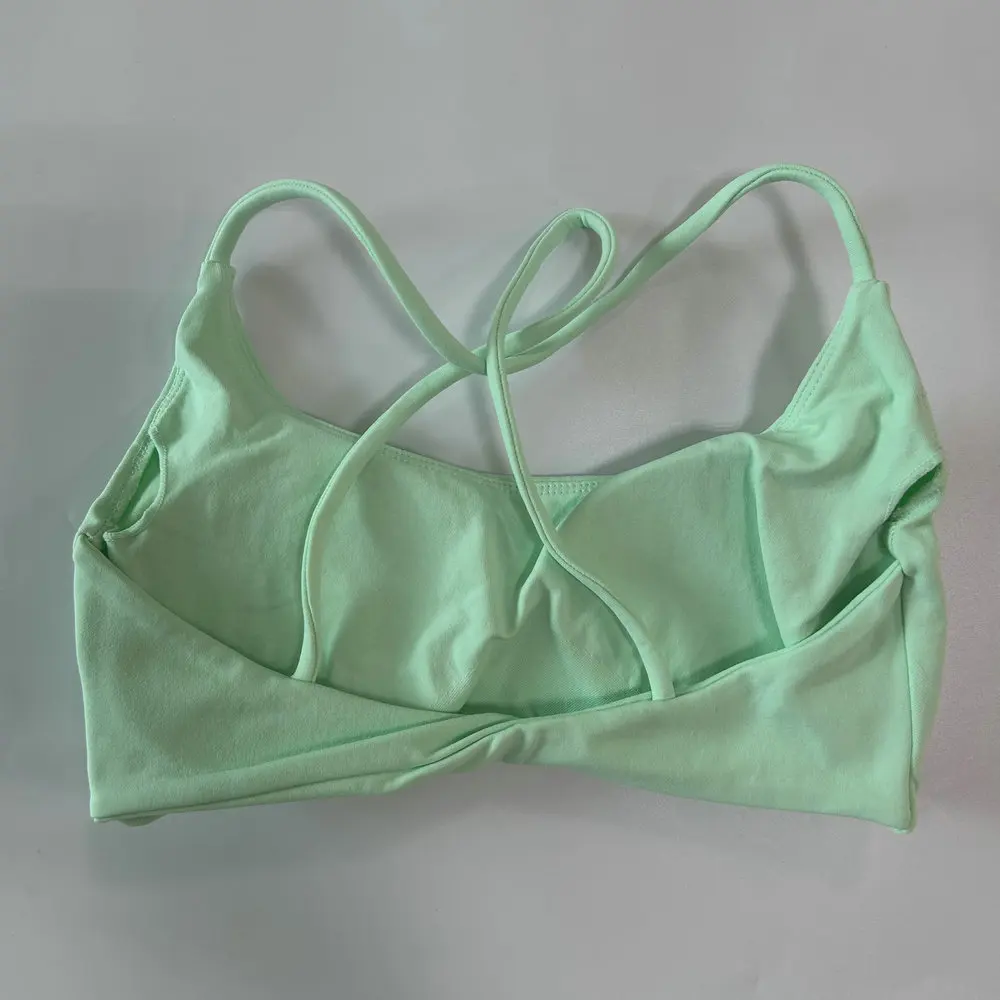 Pericic Twist Back BH Sexy Rückenfreies Gepolstertes Gym-Top Damen Yoga-BH Mittlere Stütze Atmungsaktiver Sport-BH Fitness-Tanktops – Detail 17