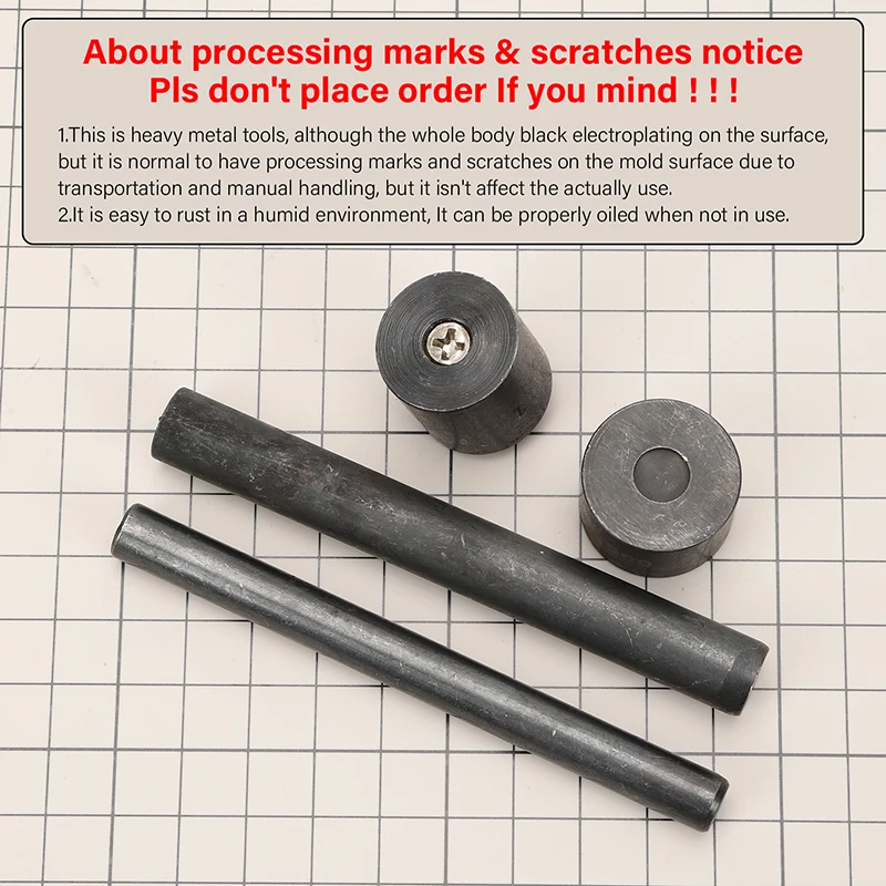 WUTA profesjonalny przyrząd do ustawiania zatrzasków instalacja formy narzędzia do matryc zestaw narzędzi do mocowania elementów złącznych rzemiosło skórzane 8/10/12.5/15mm dostępne