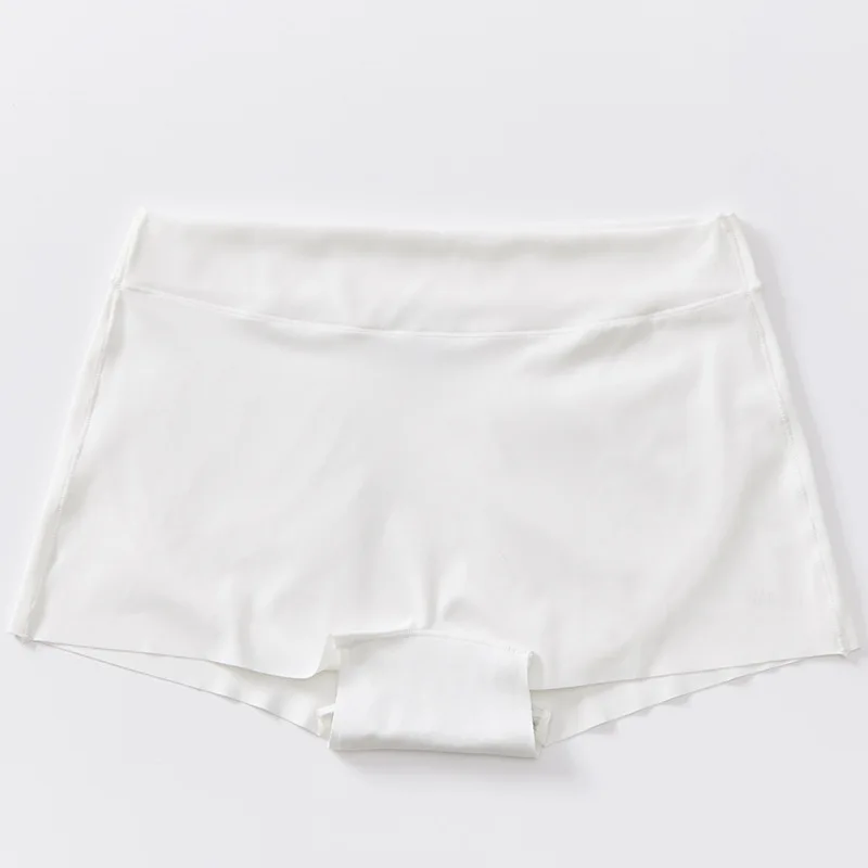 Pantalones cortos de seguridad de fondo grande para mujer, ropa interior de seda de hielo sin costuras para Yoga, Verano