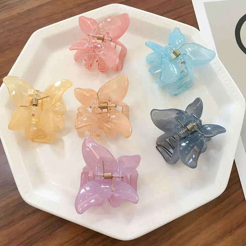 Acetate Resin Butterfly Hair Clip Easy To Use Butterfly Hairpin Hair Catch Acetic Acid Hair Scratch Back Of Head Hairpin Korean