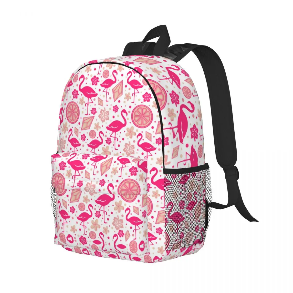 Mochila de laptop padrão flamingo rosa, bolsa casual para estudantes universitários bolsas, vibes flamingos, homens e mulheres, fofas, verão