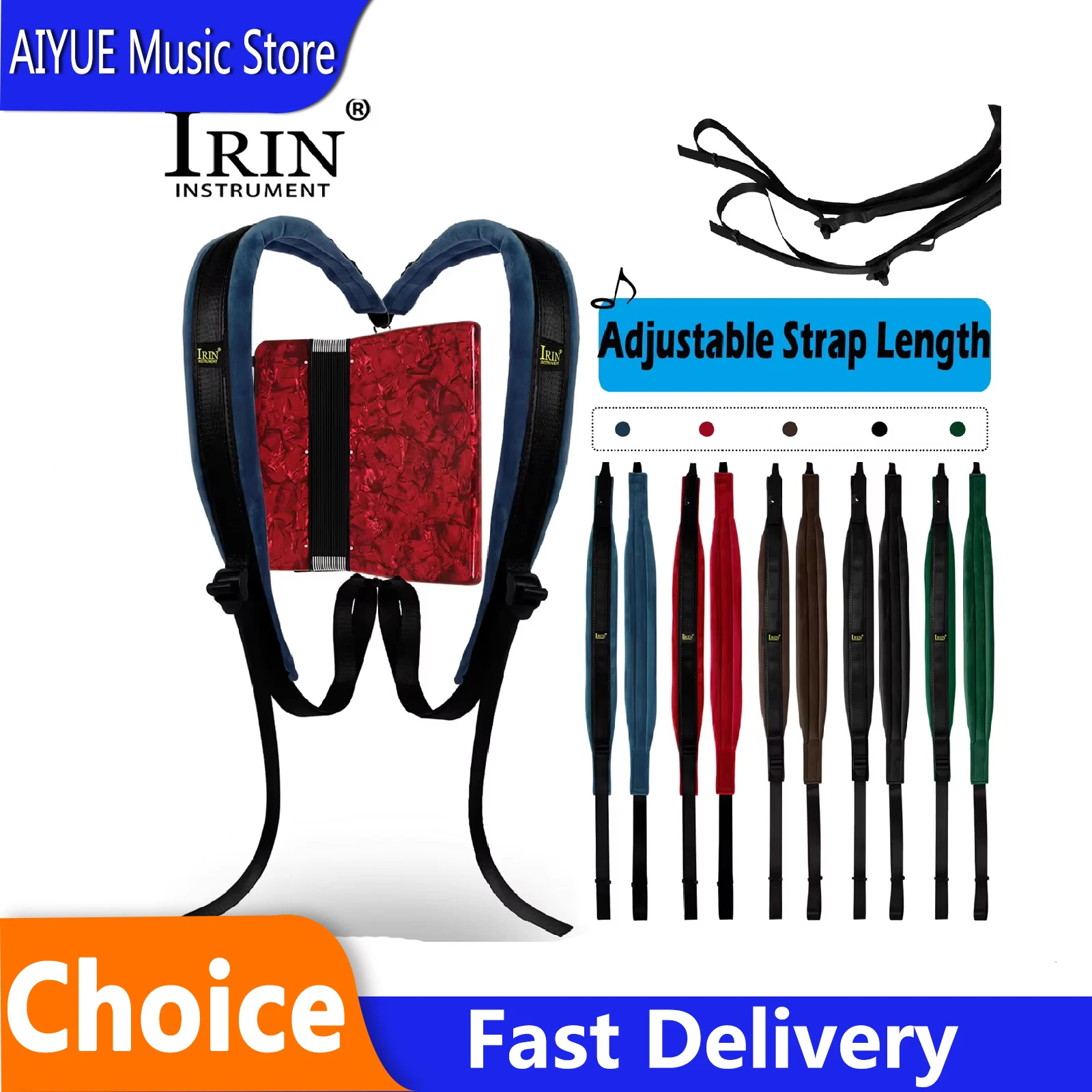IRIN 16-120 Bass Akkordeon Gurt Universal Einstellbare Länge Nylon Schultergurte Akkordeon Tastatur Instrumente Teile