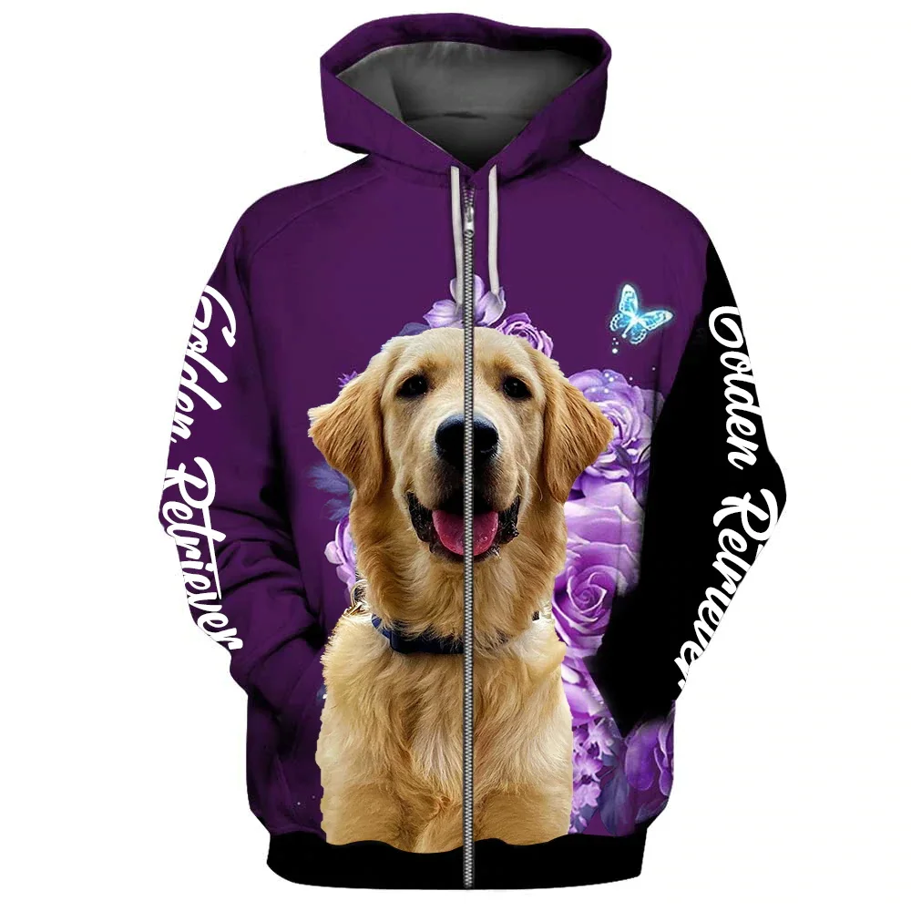 HX Chihuahua Puppy Zip Hoodies Animals Dogs Make Life Whole Hoodie Women Floral Graphic Tops Harajuku Sportswear