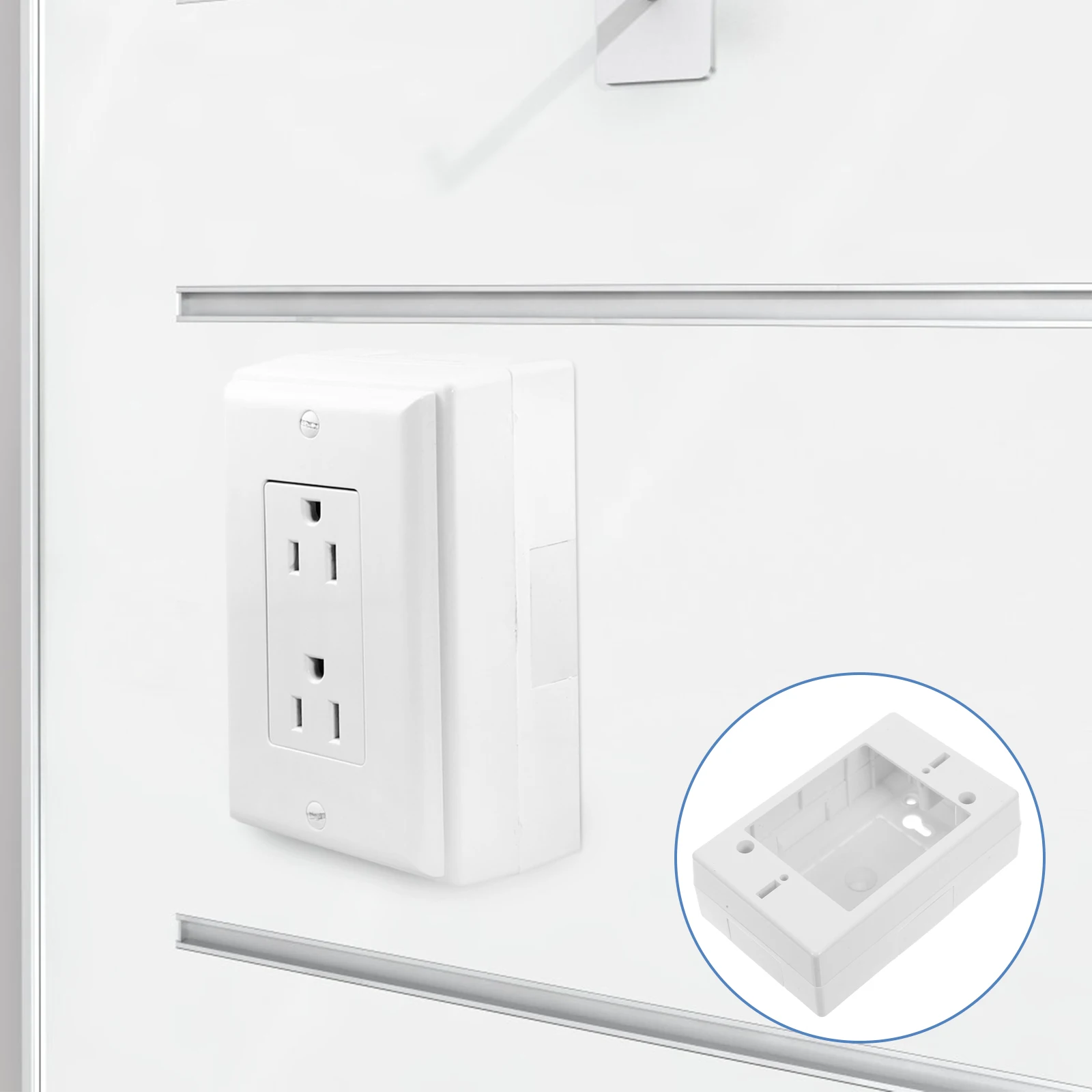 American Design Surface Mount Outlet Box Weatherproof Electrical Terminal Wall Switch Panel Recessed Socket Installation Outdoor
