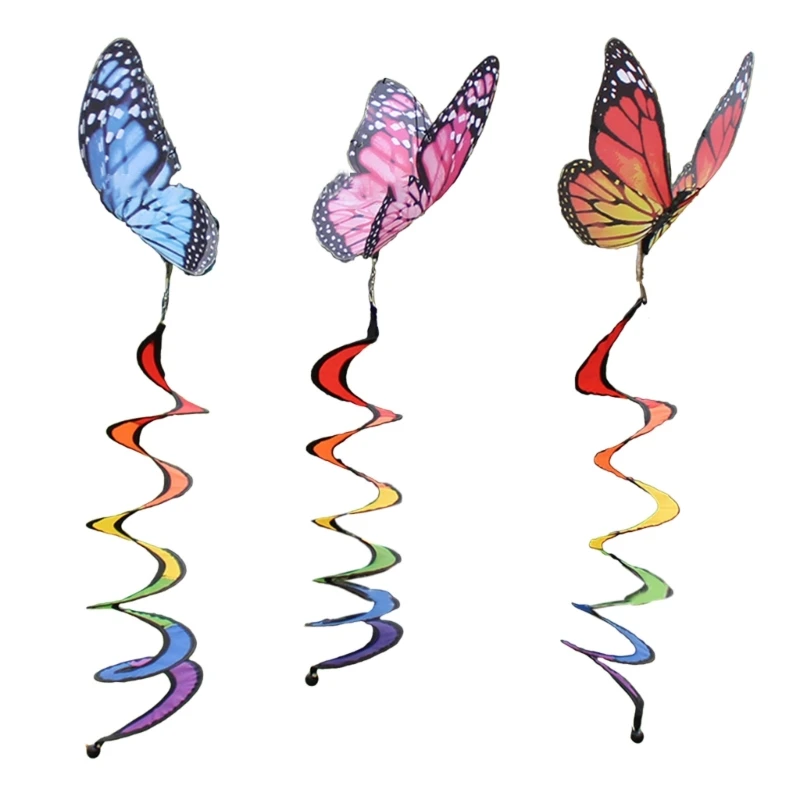 Colorful Wind Twisters Curlie Spinners Ornaments Eye Catching Outdoor Decoration A0KF